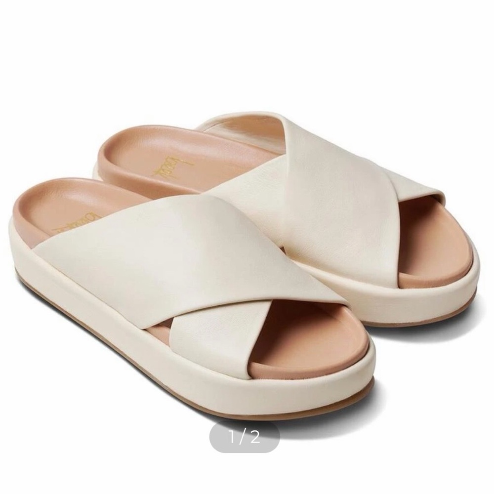 beek Off-White Crossover Slide Sandals